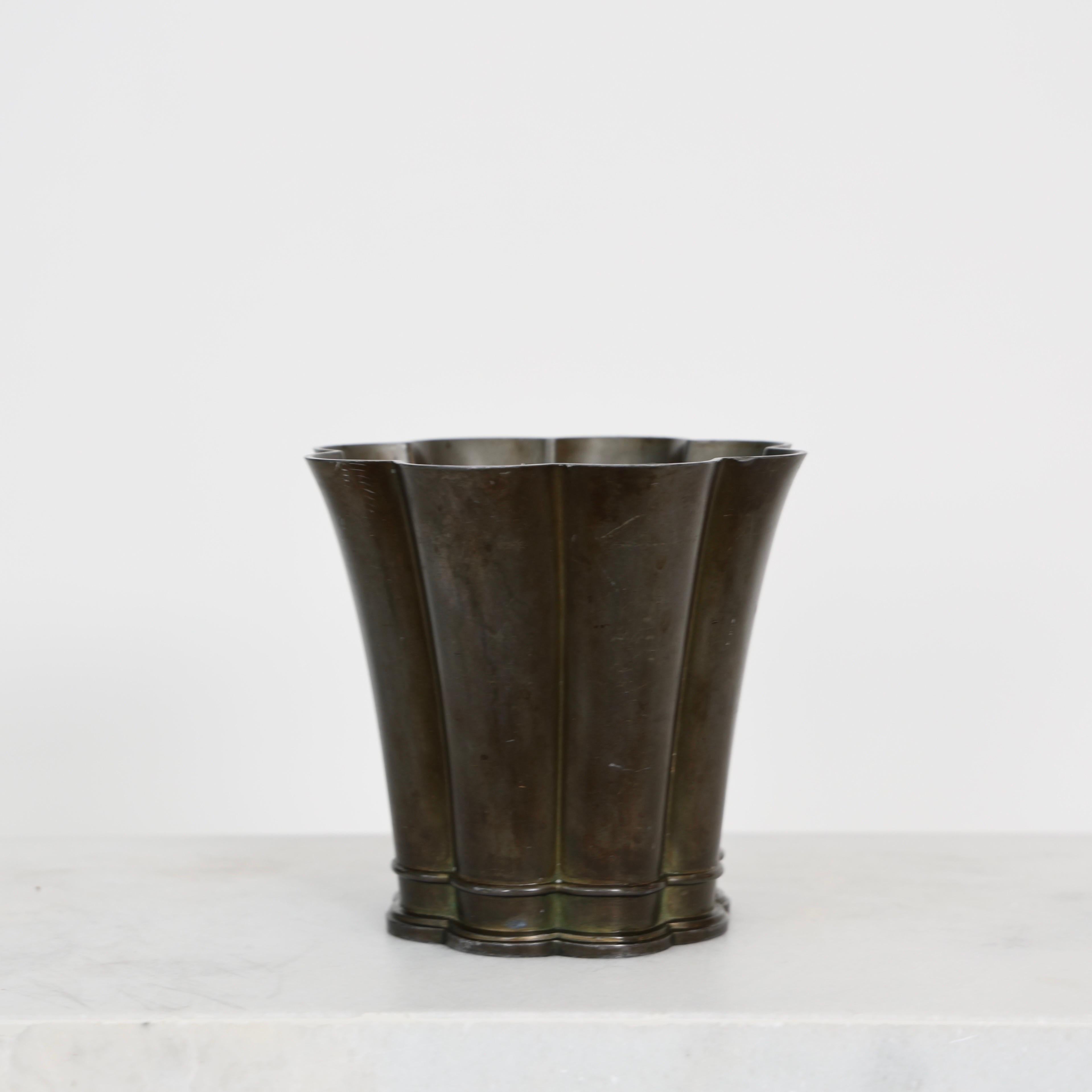 Danese Vaso Discometal Art Deco di Just Andersen, anni '40, Danimarca in vendita