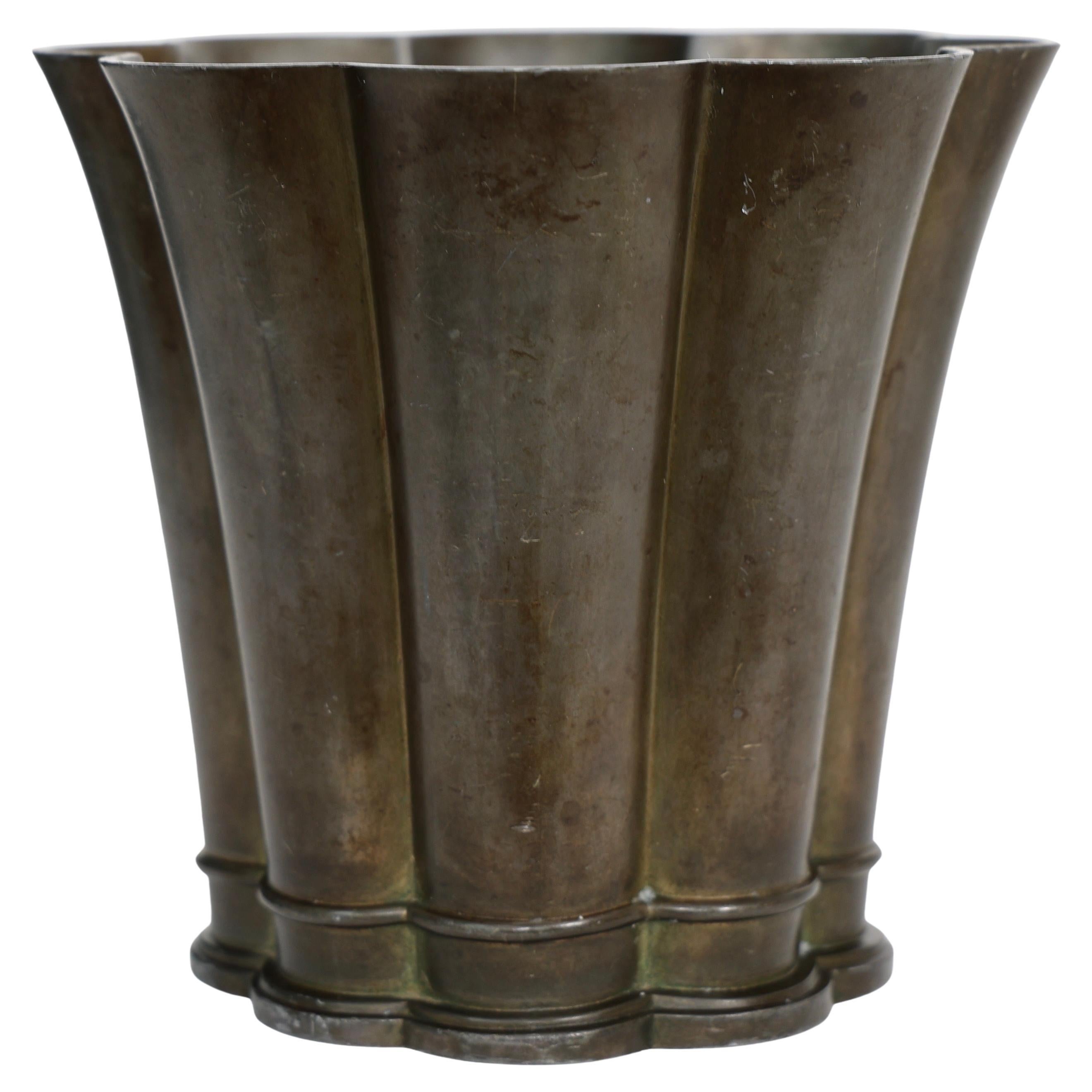Art Deco Discometal Vase by Just Andersen, 1930s, Denmark