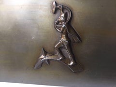 Art Deco Disko Metal Cigar Box with Motif' by N. Dam Ravn, Denmark, 1930s