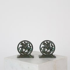 Art Deco Diskometal Bookends designed by Just Andersen, 1930s, Denmark