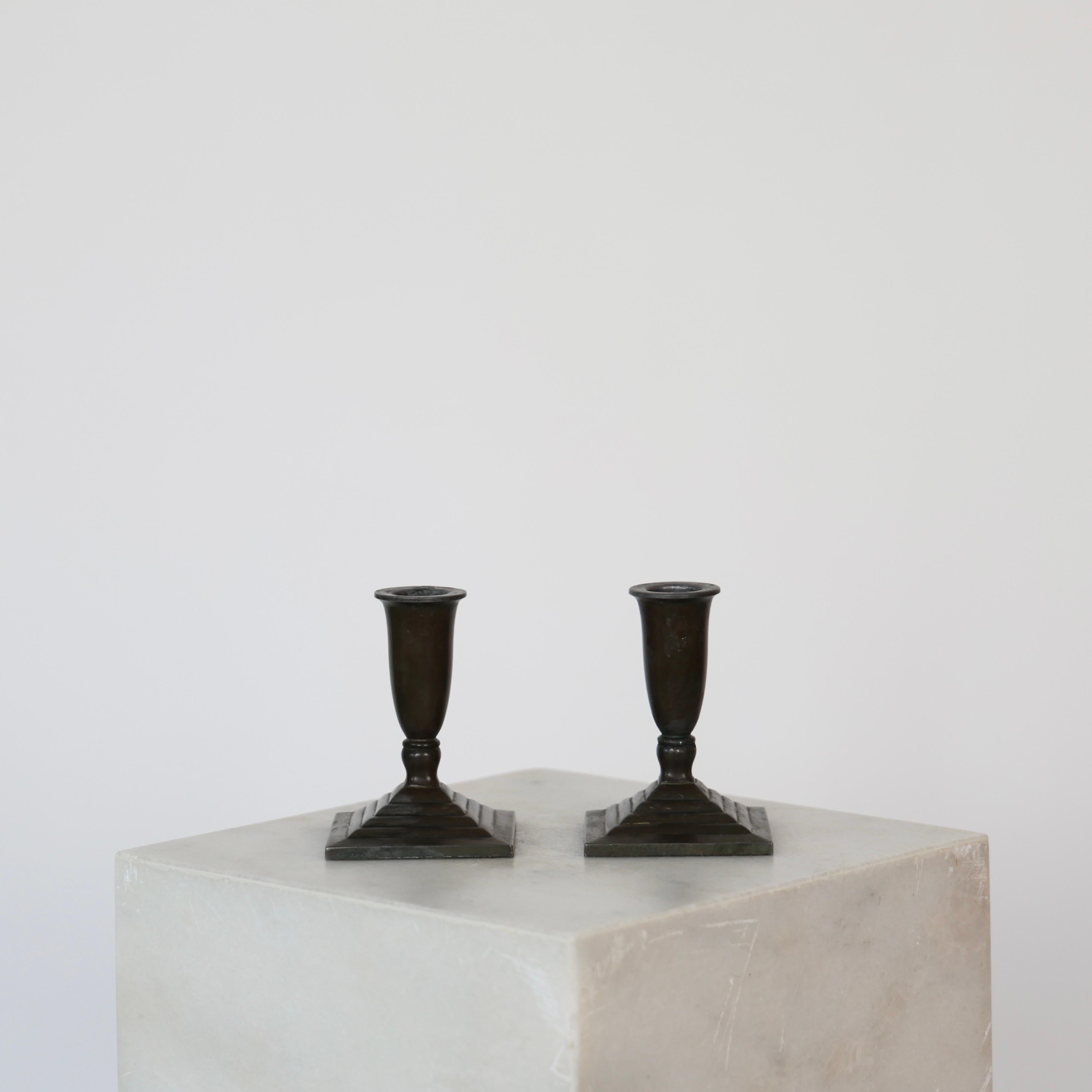 Danese Portacandele Diskometal Art Deco di Just Andersen, anni '30, Danimarca in vendita