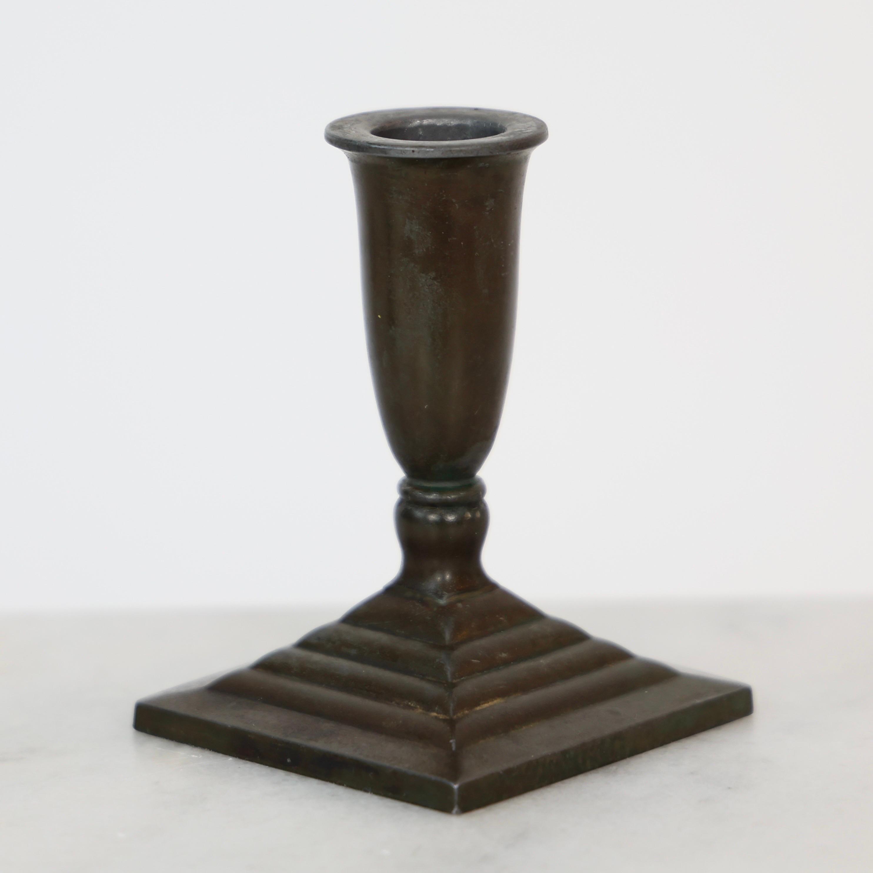 Portacandele Diskometal Art Deco di Just Andersen, anni '30, Danimarca in vendita 1