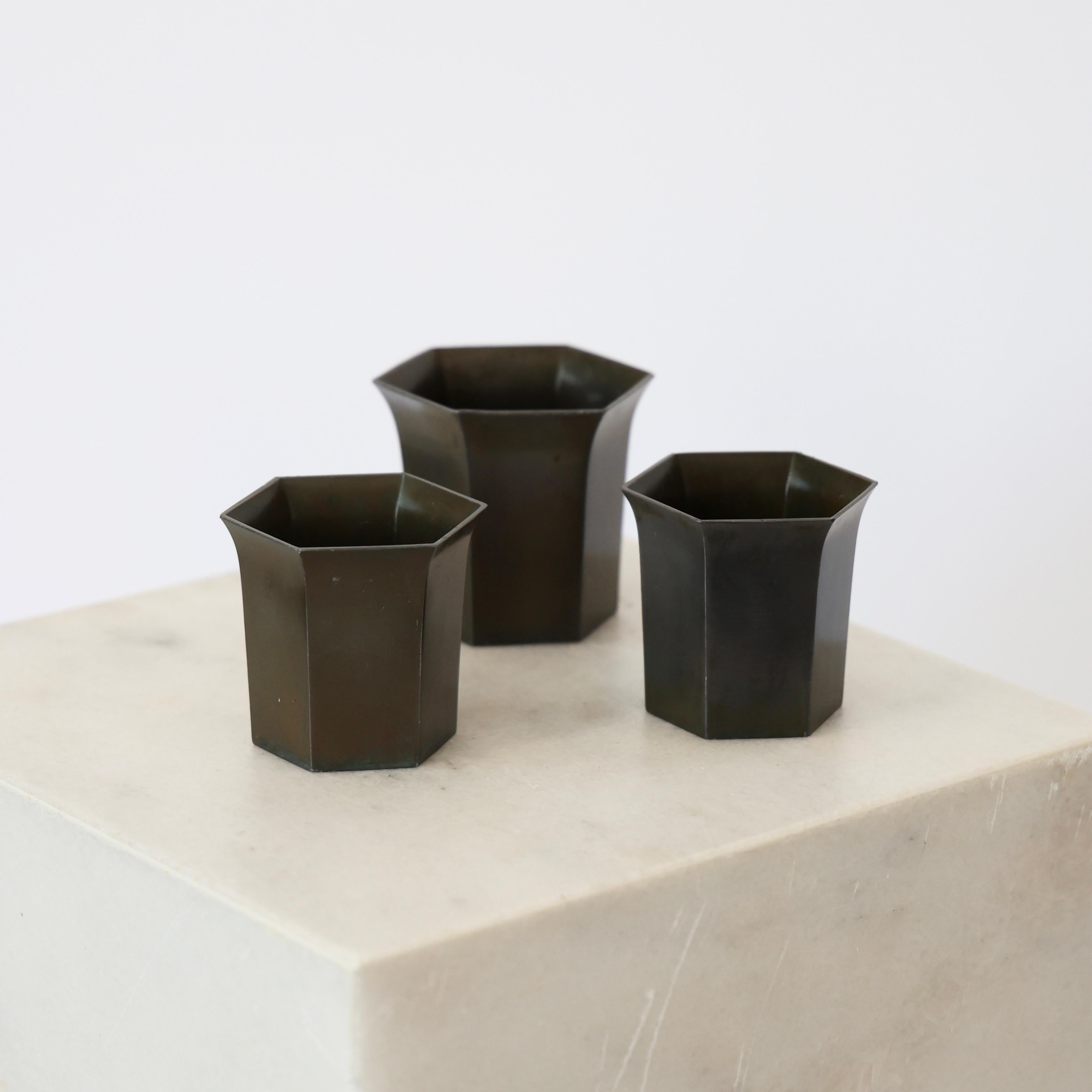 Art Deco Diskometal Goblets by Just Andersen, 1920s, Denmark For Sale 4
