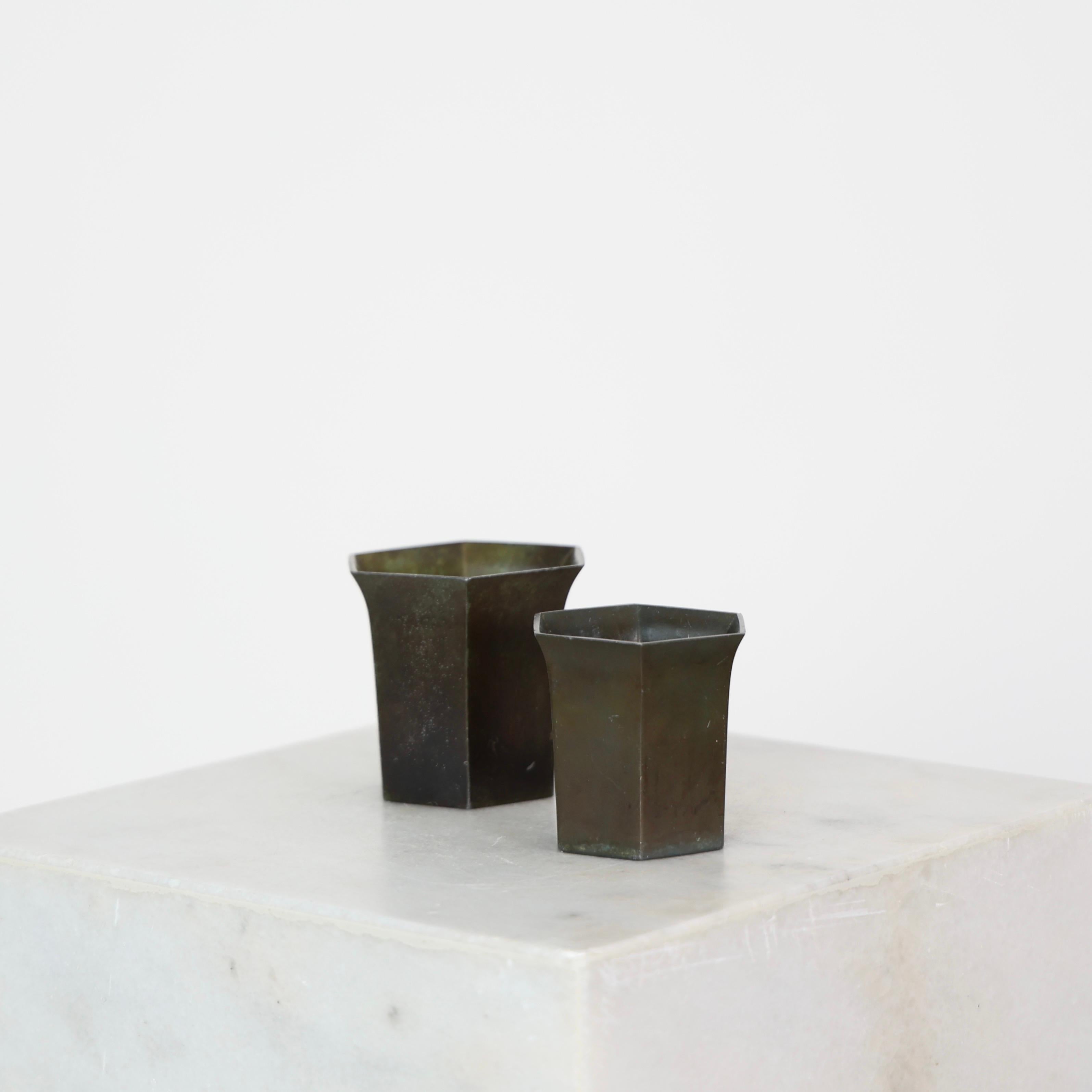 Art Déco Art Deco Diskometal Goblets by Just Andersen, 1920s, Denmark in vendita