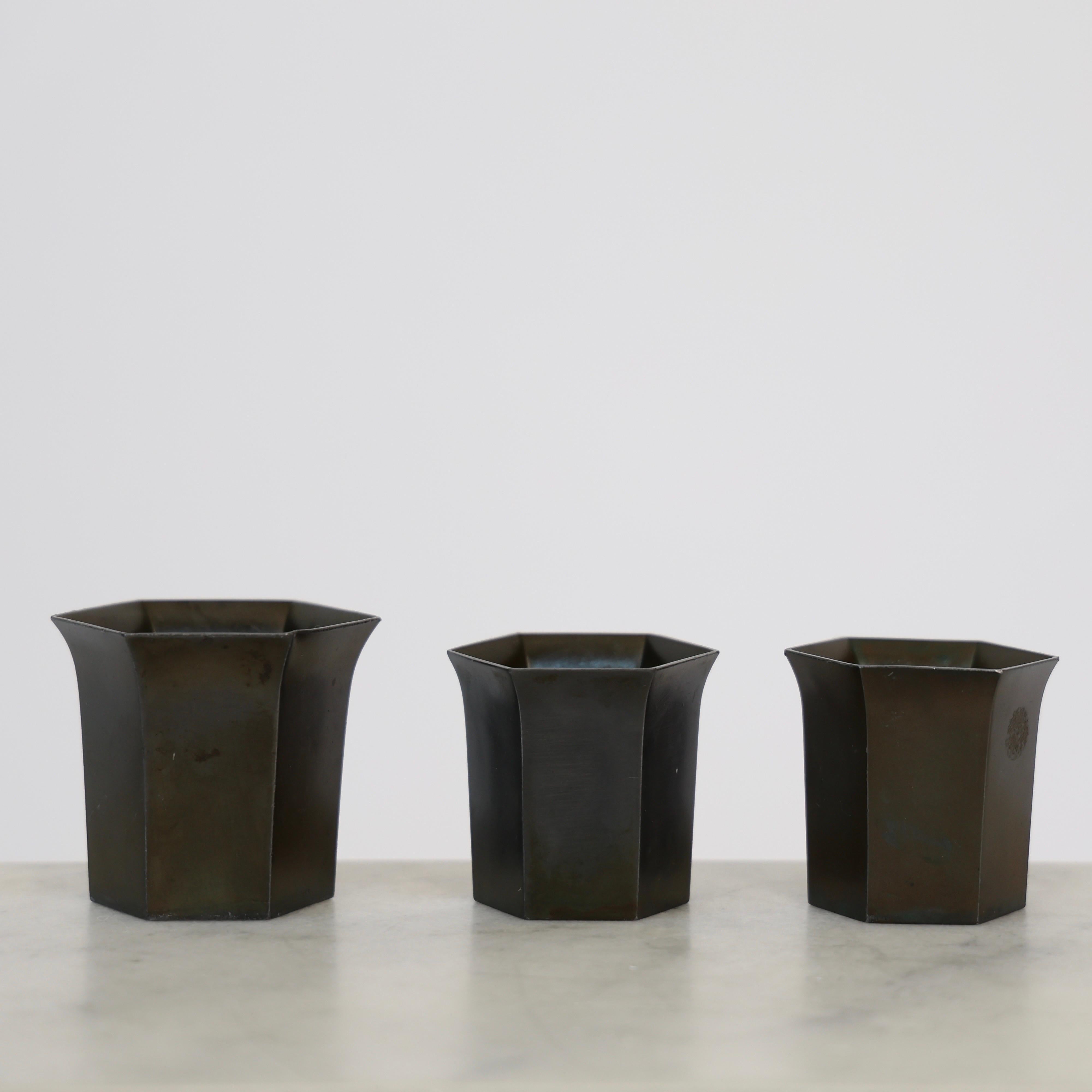 Art Deco Diskometal Goblets by Just Andersen, 1920s, Denmark In Good Condition For Sale In Værløse, DK