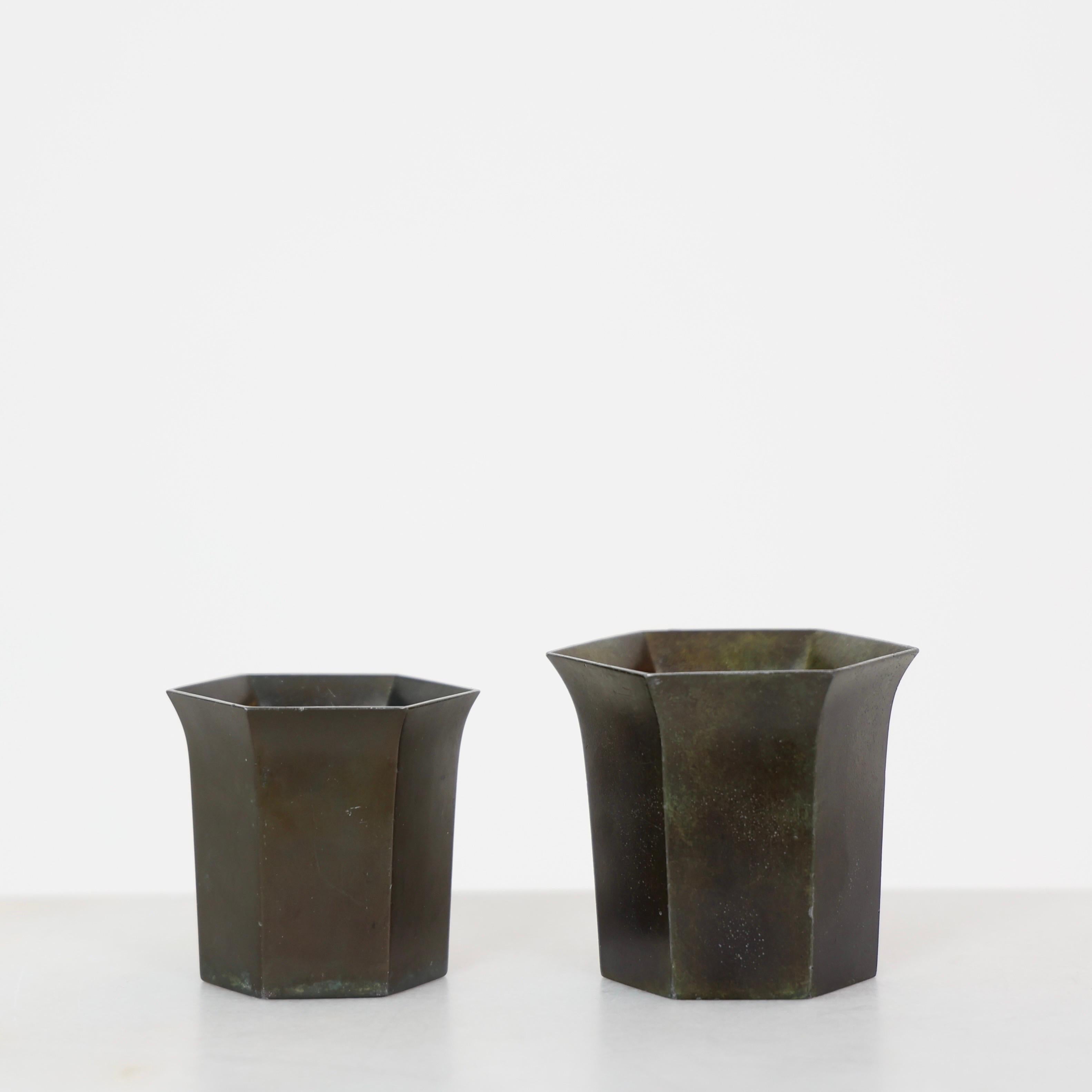 Danese Art Deco Diskometal Goblets by Just Andersen, 1920s, Denmark in vendita