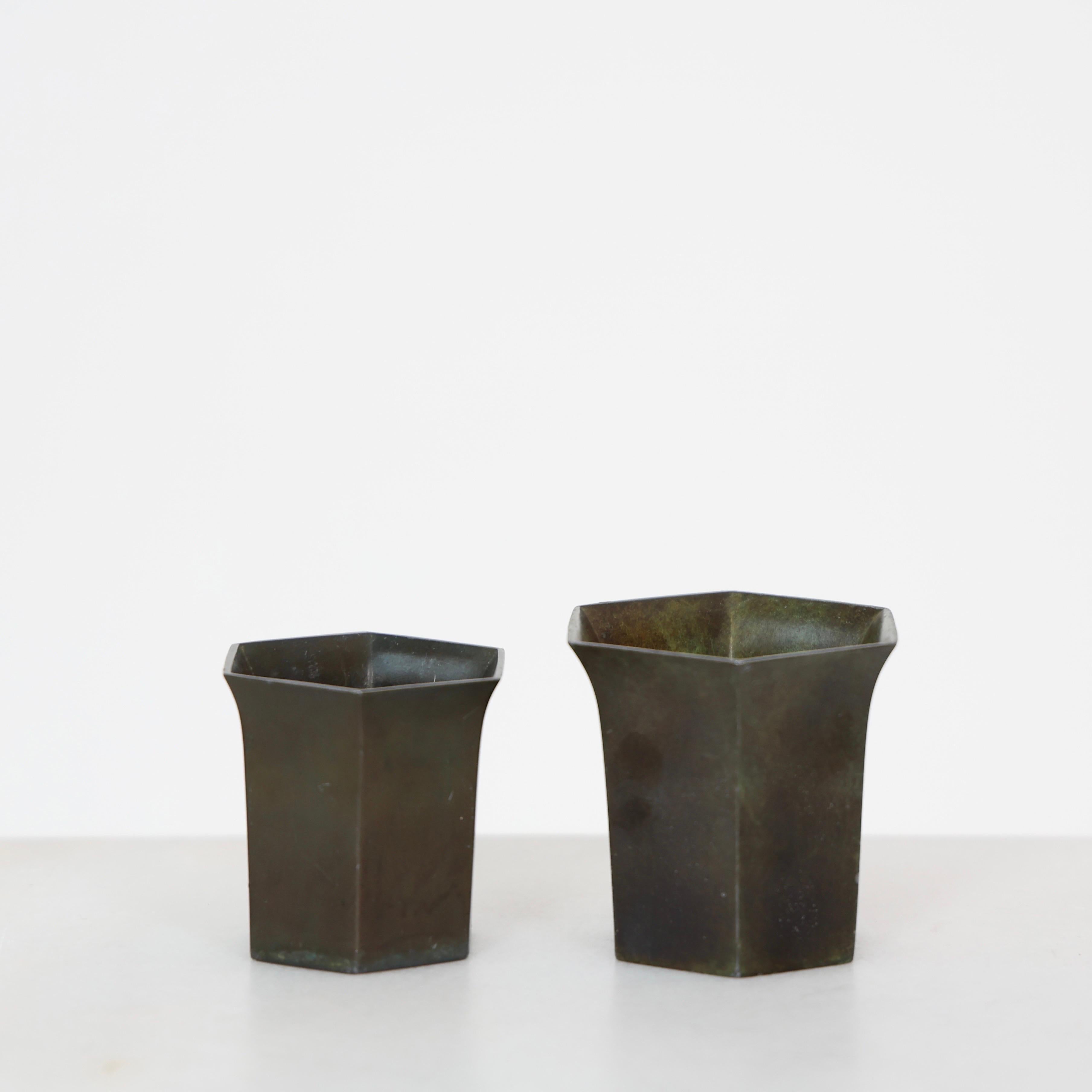 Art Deco Diskometal Goblets by Just Andersen, 1920s, Denmark In condizioni buone in vendita a Værløse, DK