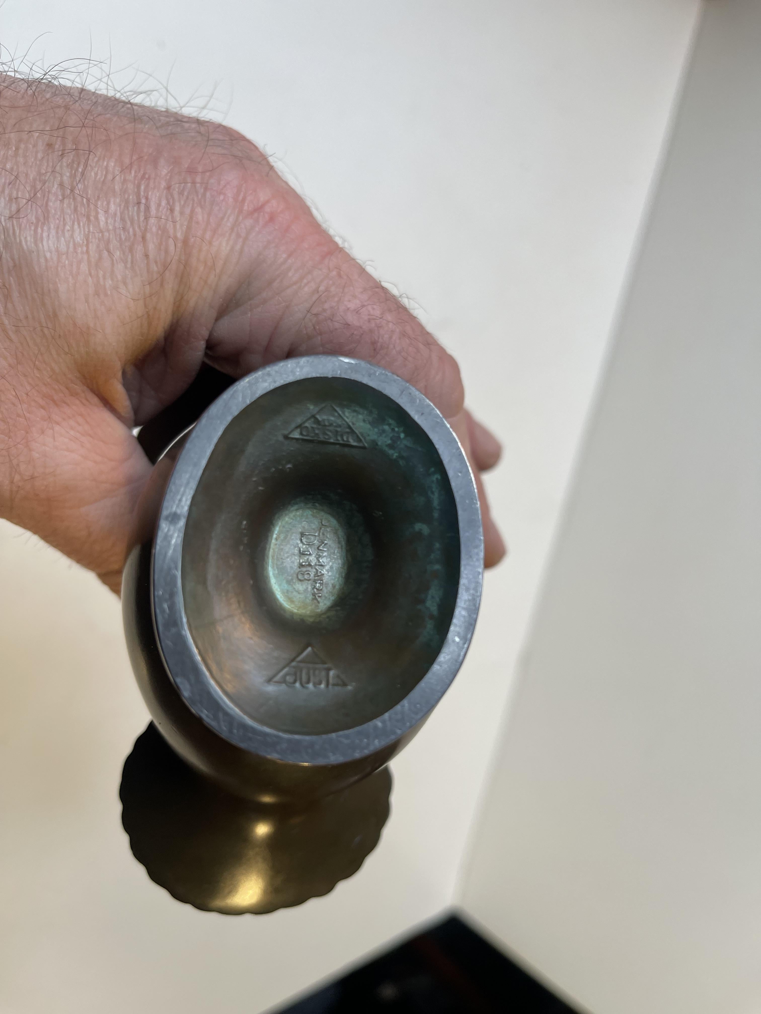 Vaso Art Deco Diskometal 'Hen' di Just Andersen, anni '30 2