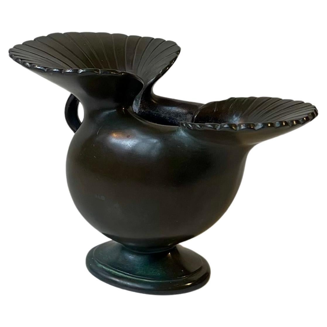 Vaso Art Deco Diskometal 'Hen' di Just Andersen, anni '30