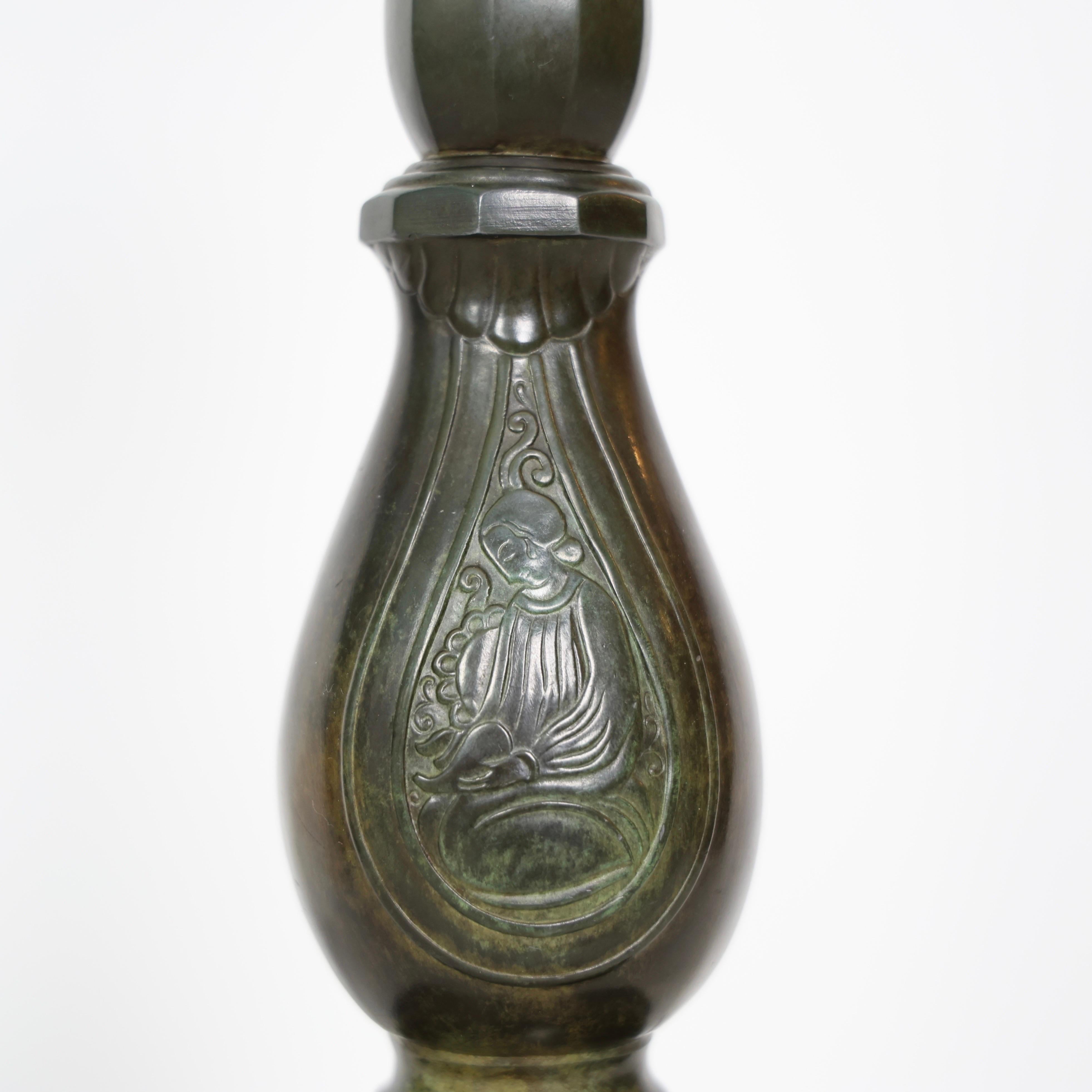 Lámparas de mesa Art Déco Diskometal Just Andersen, Años 20, Dinamarca en venta 7