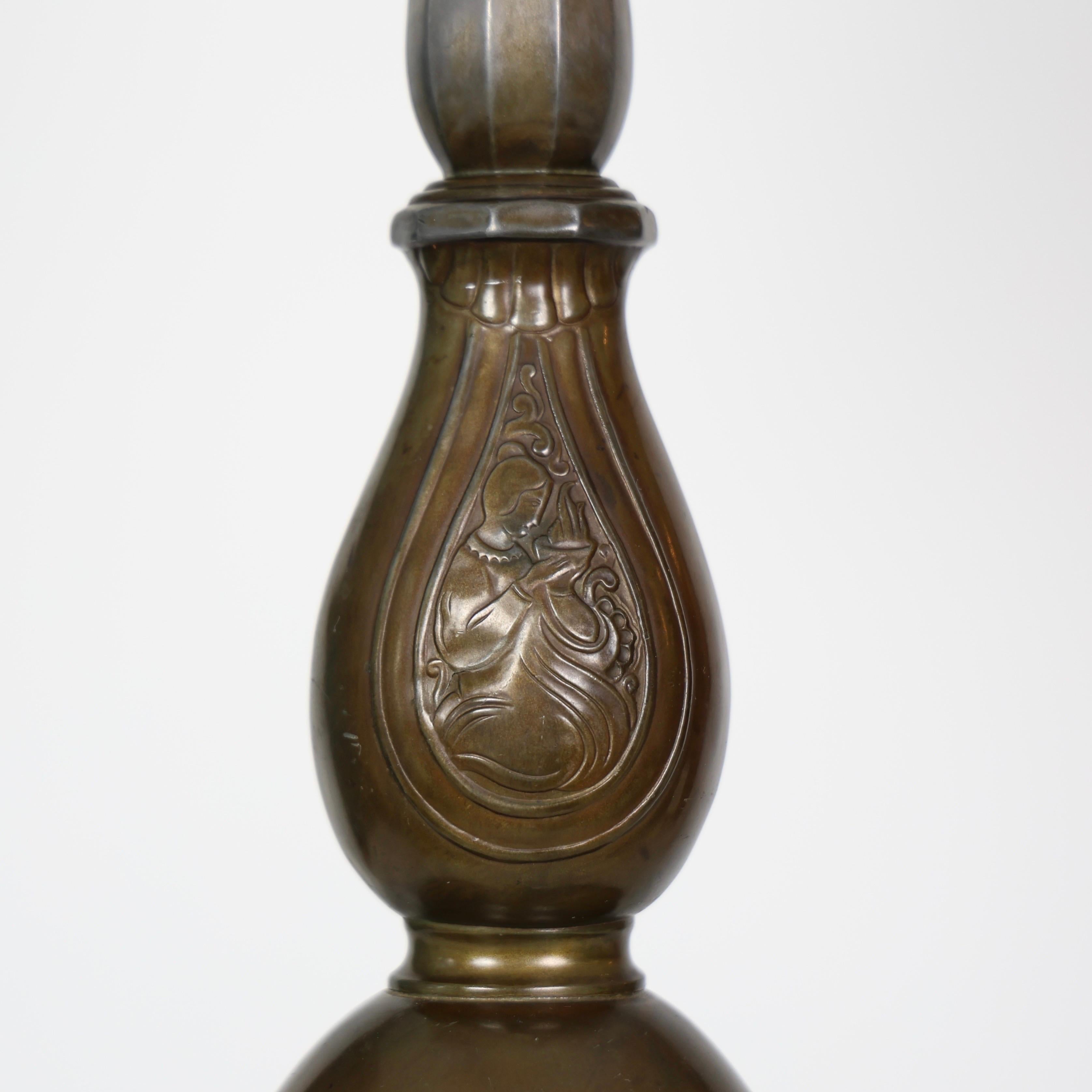 Lámparas de mesa Art Déco Diskometal Just Andersen, Años 20, Dinamarca en venta 8