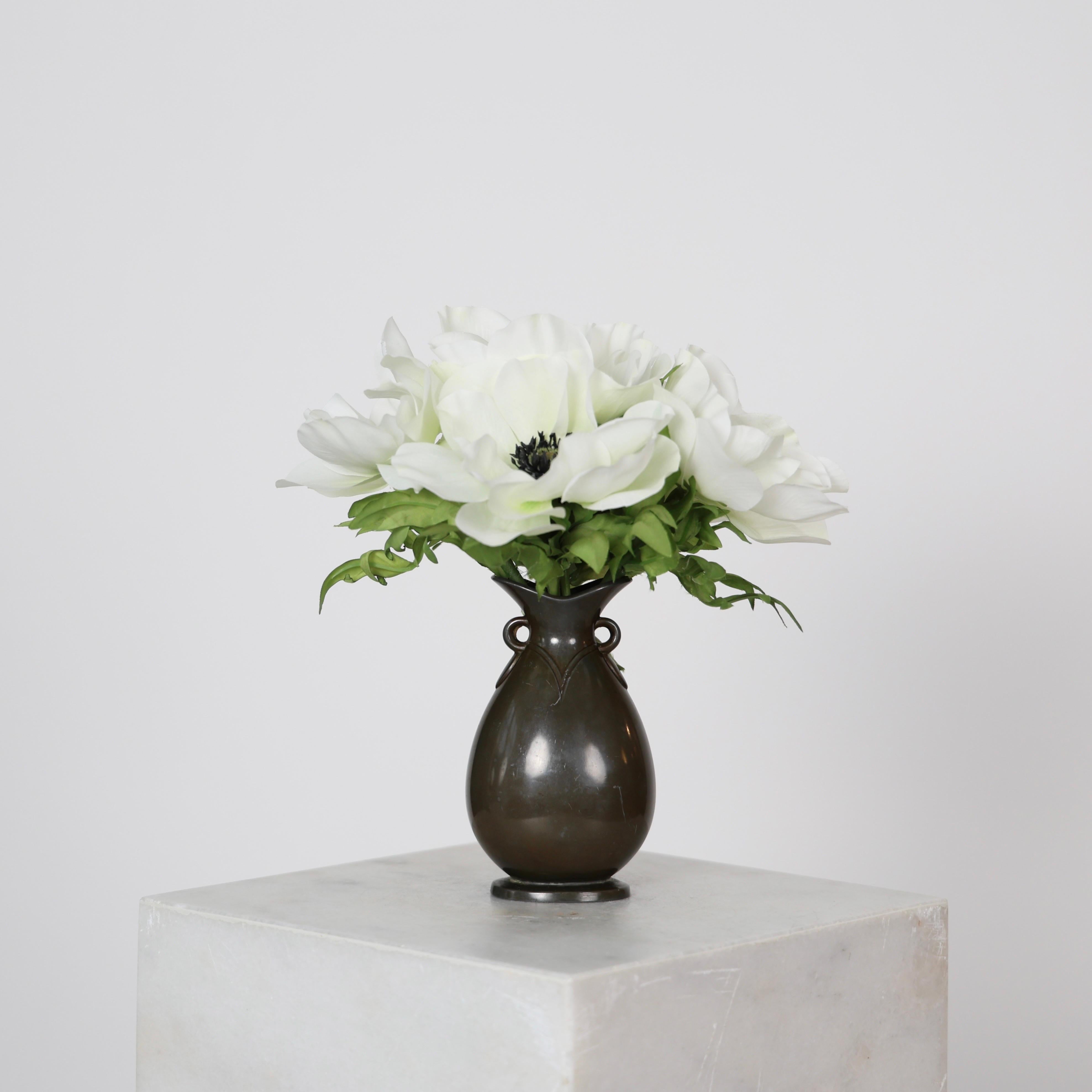 Art Deco Diskometal Vase by Just Andersen, 1920s, Denmark in vendita 3