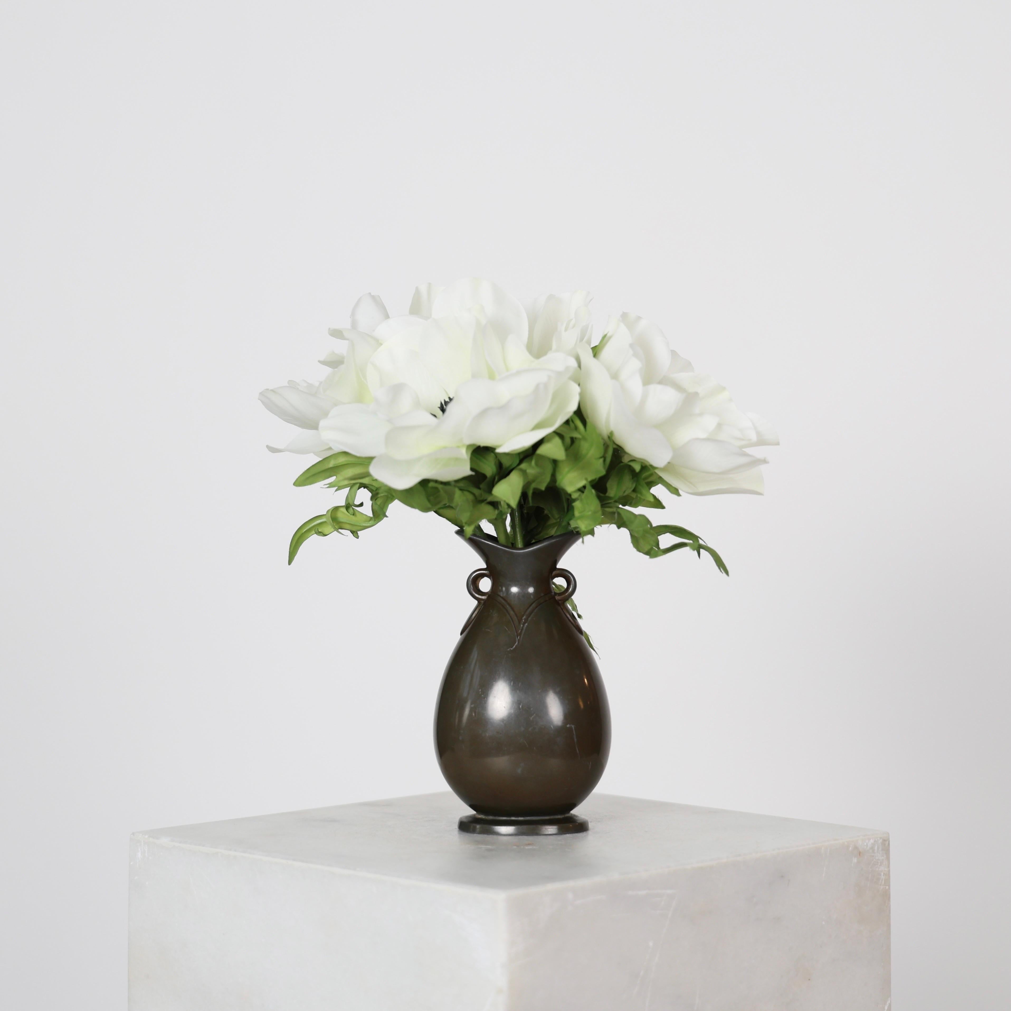 Art Déco Art Deco Diskometal Vase by Just Andersen, 1920s, Denmark in vendita