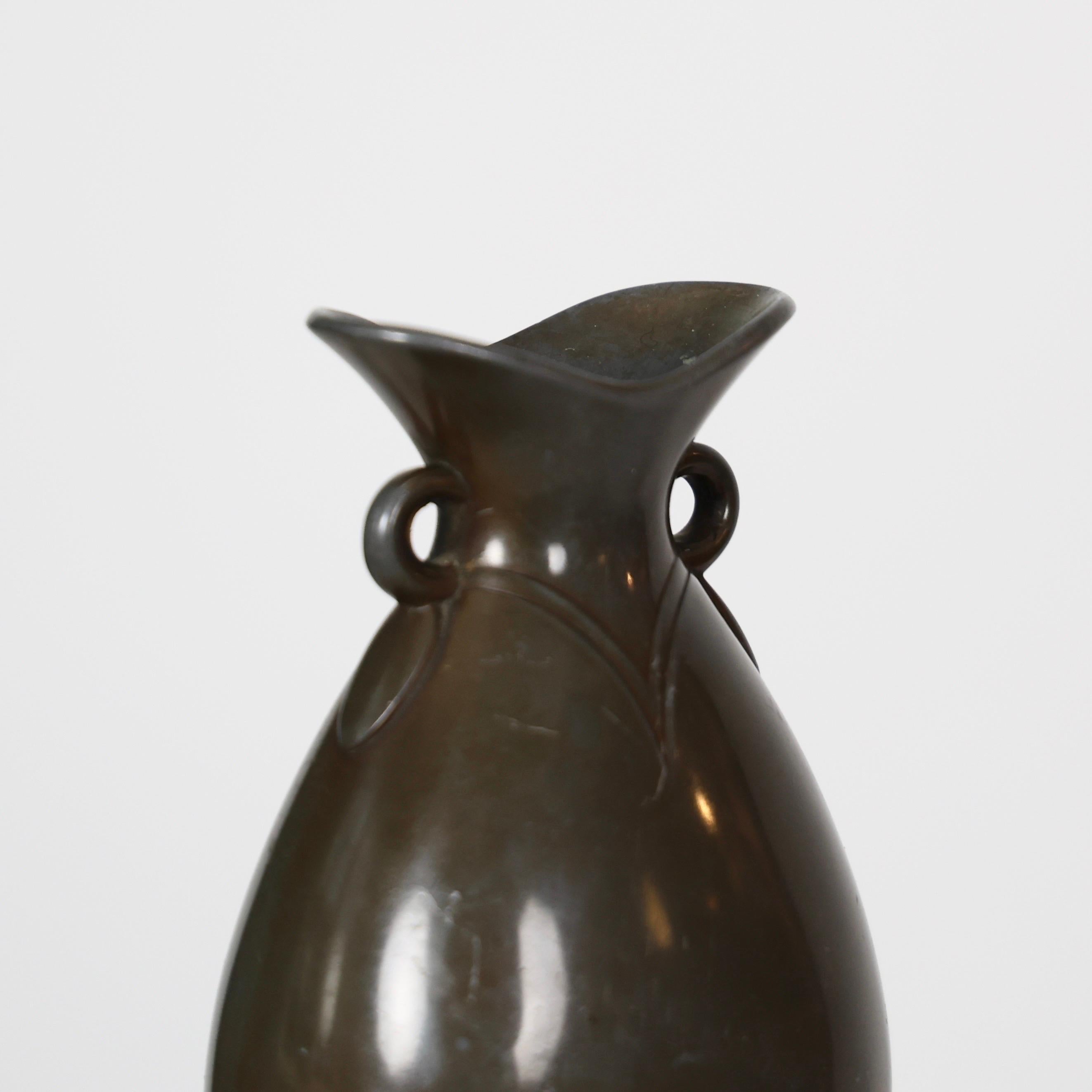 Danese Art Deco Diskometal Vase by Just Andersen, 1920s, Denmark in vendita