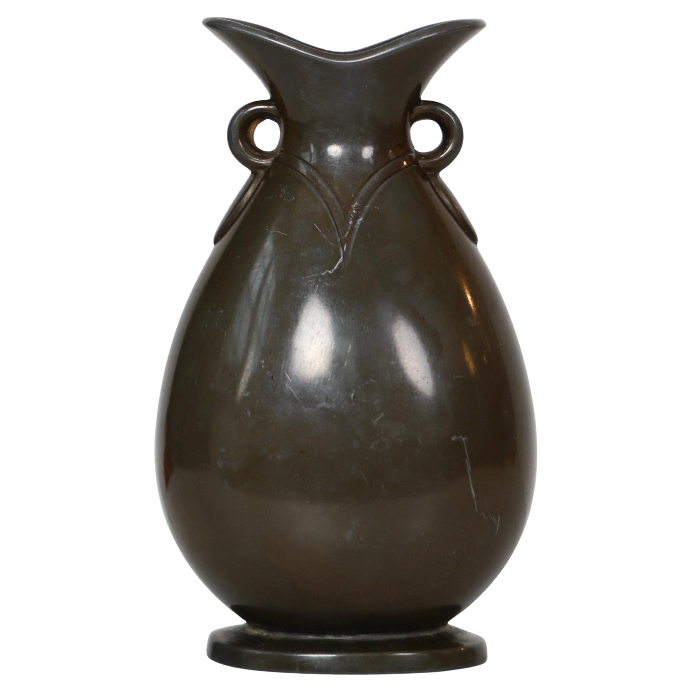 Art Deco Diskometal Vase by Just Andersen, 1920s, Denmark
