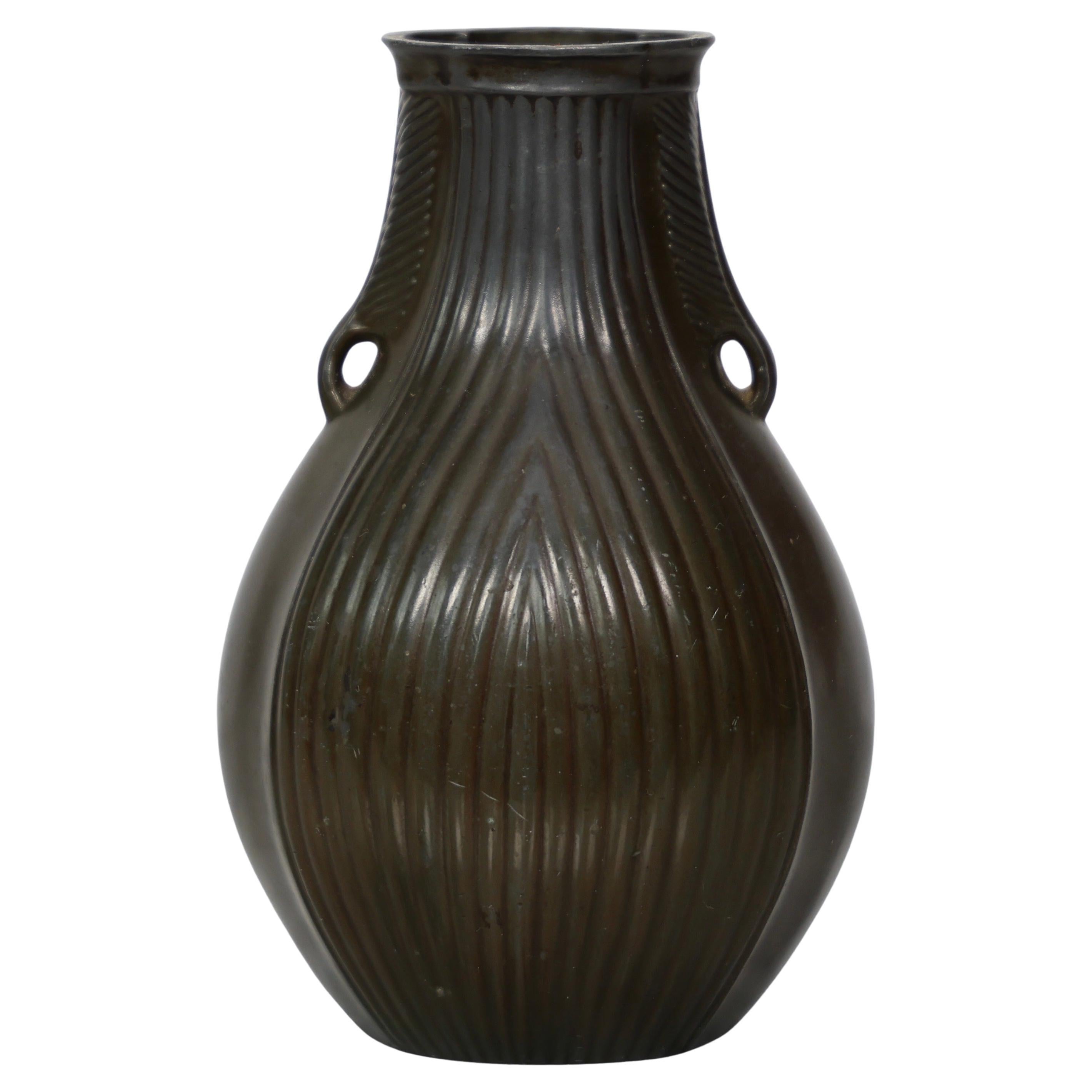 Vaso Diskometal Art Deco di Just Andersen, anni '1930, Danimarca