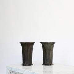 Art Deco Diskometal Vases by Just Andersen, 1940s, Denmark