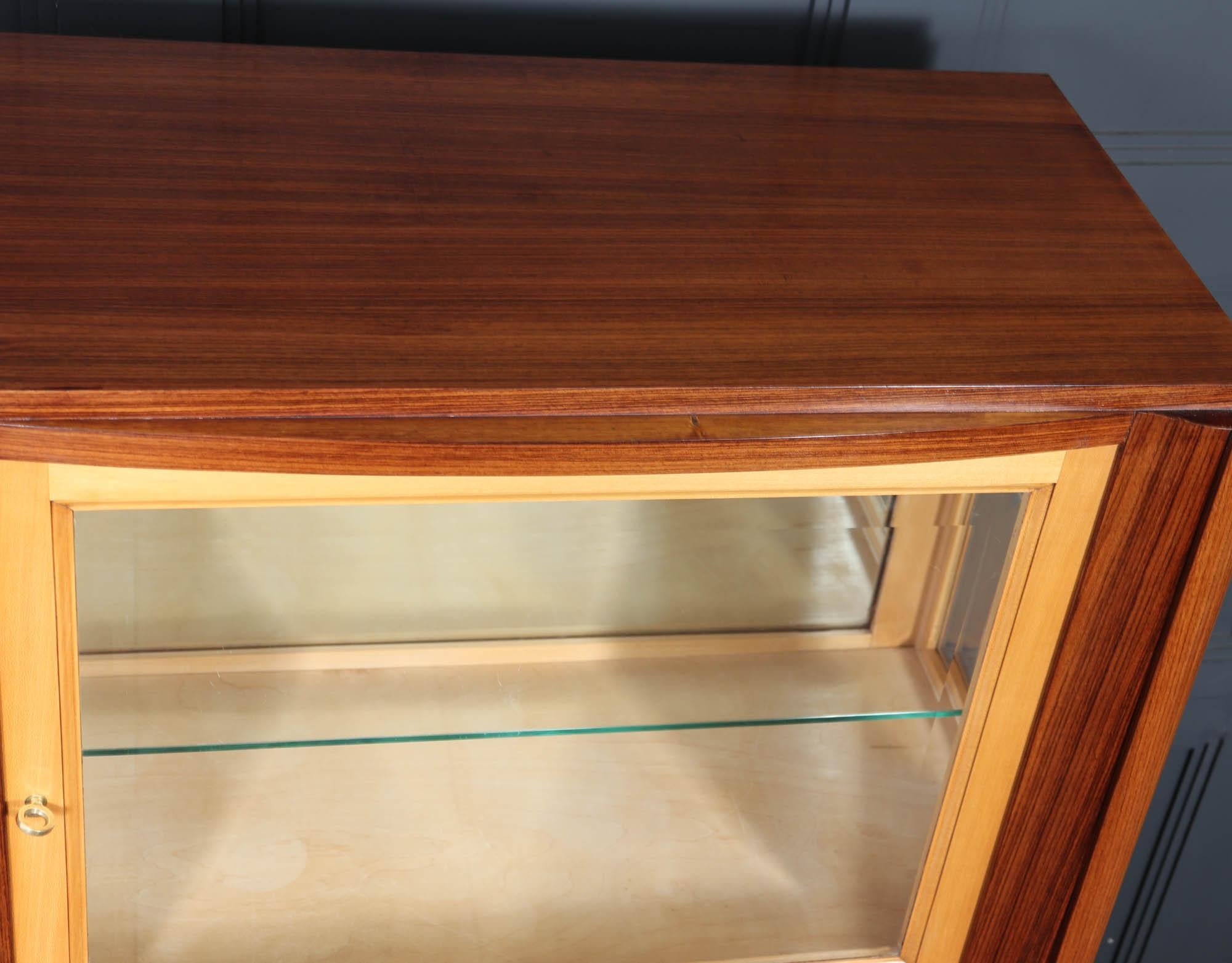 Rosewood Art Deco Display Cabinet c.1930s For Sale