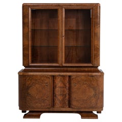 Art Deco Display Cabinet, Wood, Geometric Design, France, Circa 1920