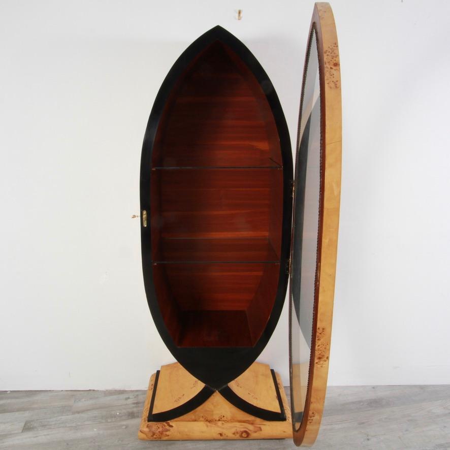 Art Deco Display Cabinet in Burl & Ebony 2