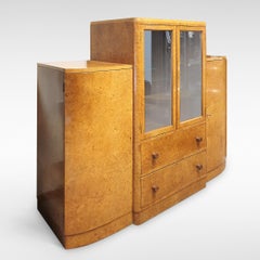 Art Deco Display Cabinet in Burr Walnut