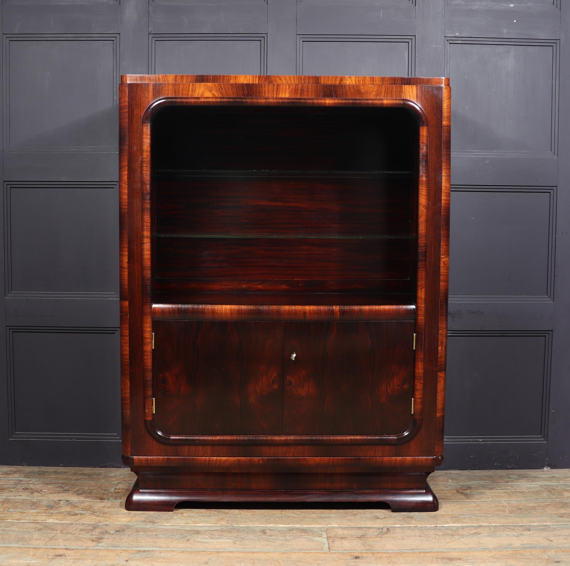 Mid-20th Century Art Deco Display Cabinet in Rosewood  For Sale