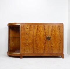 Art deco display cabinet in walnut veneer - Circa 1930