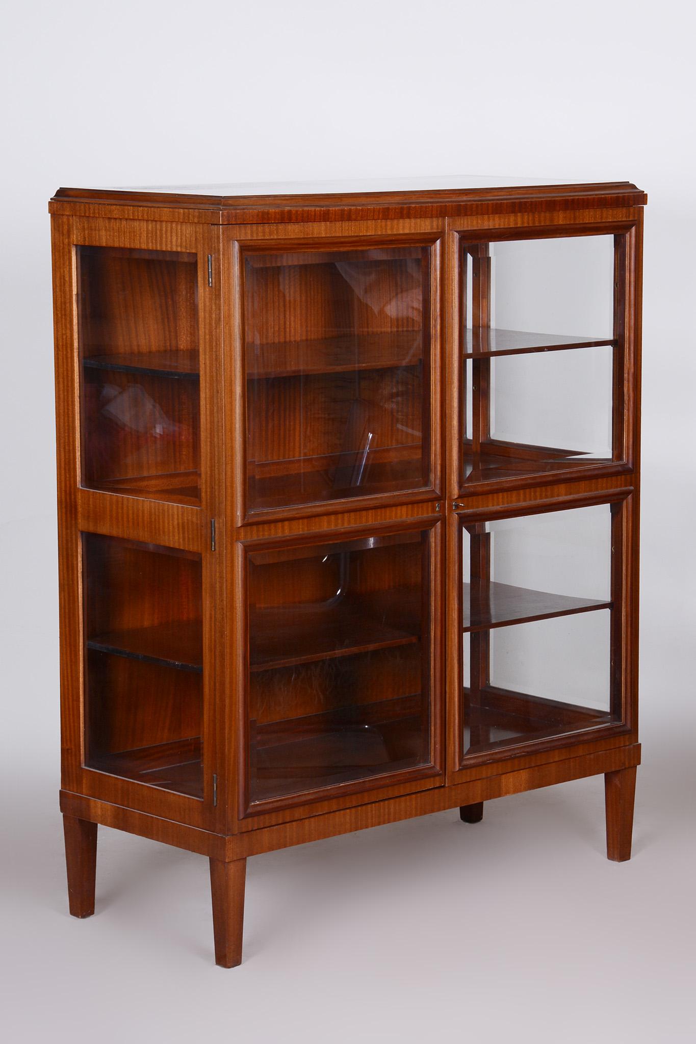 Art Deco Display Cabinet Made Un 1930s Czechia - Restored Mahogany 2