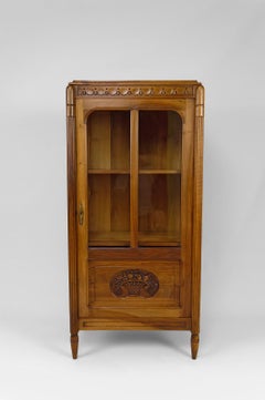 Art Deco display cabinet / showcase / bookcase in walnut, France, Circa 1920