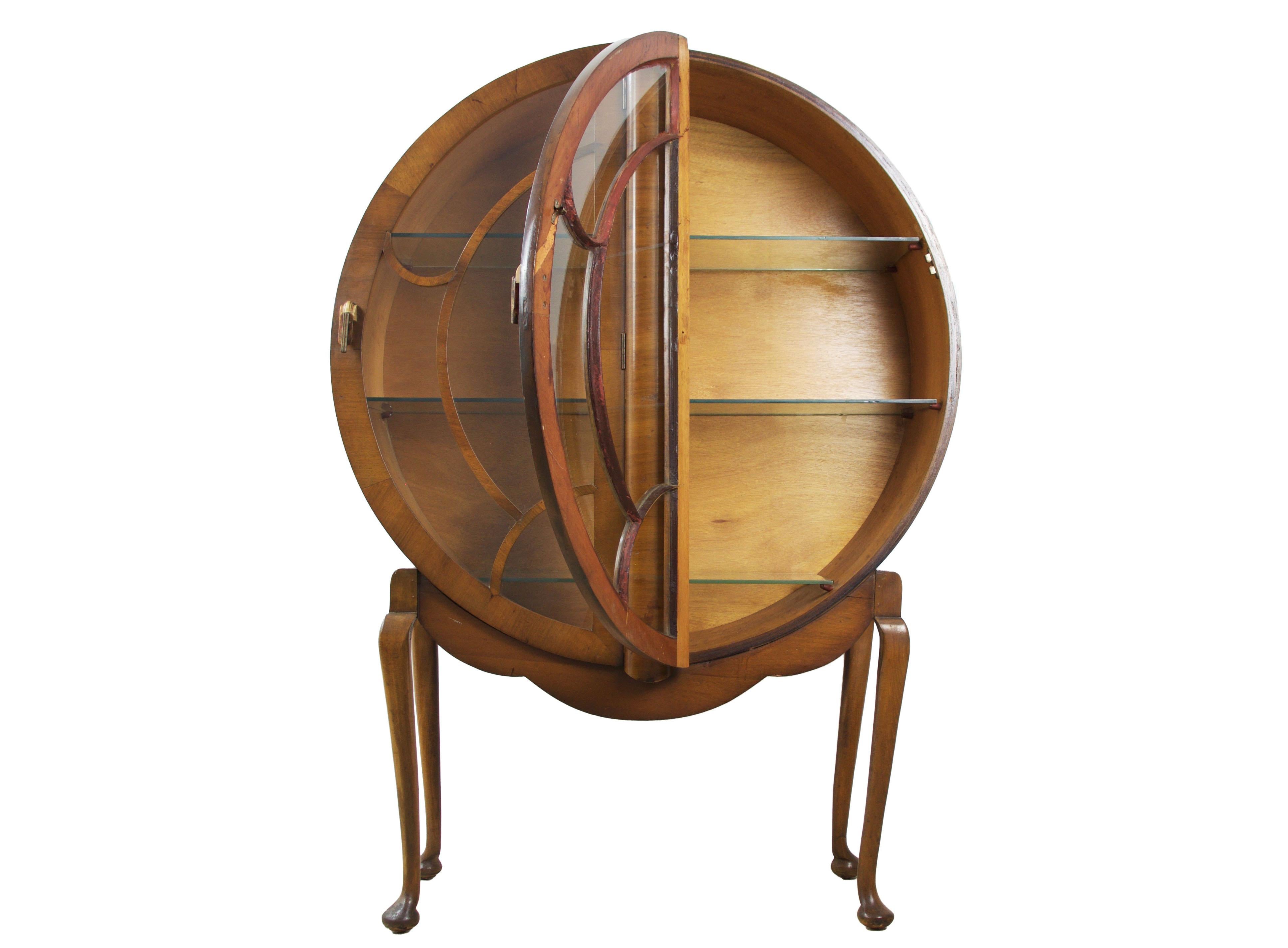 Glazed Art Deco Display Cabinet Vitrine, English, circa 1930
