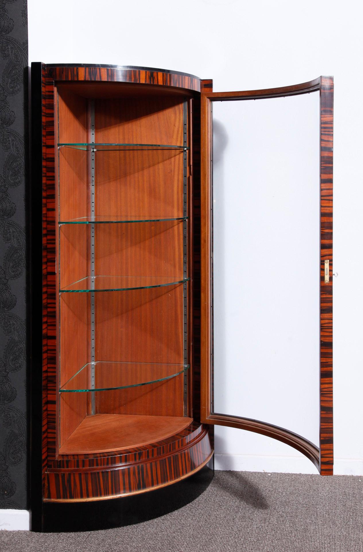 Polished Art Deco Display Cabinets or Vitrines