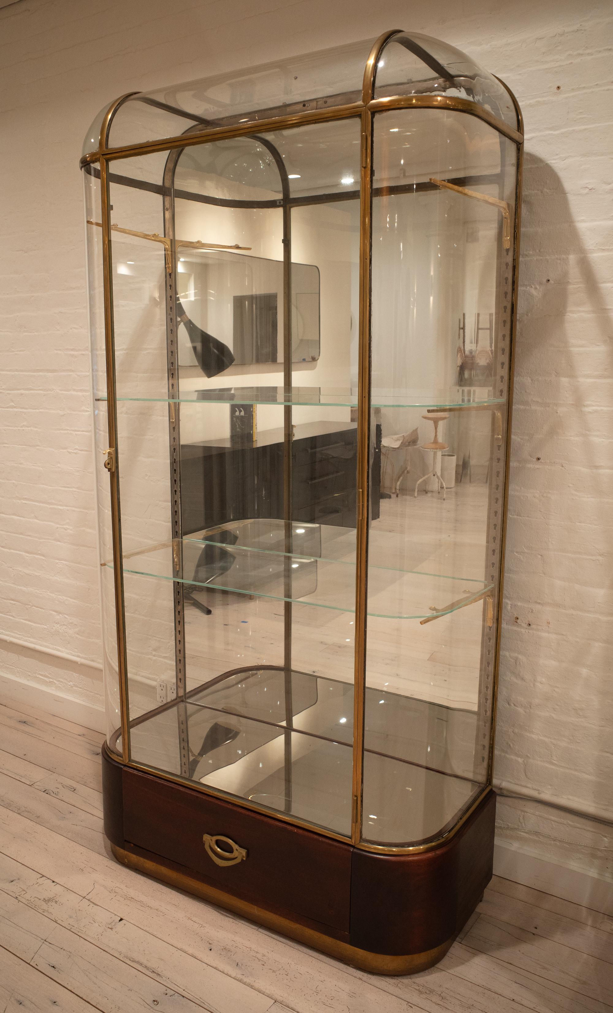 Art Deco Display Case with Curved Glass by Lena (Large) For Sale 6