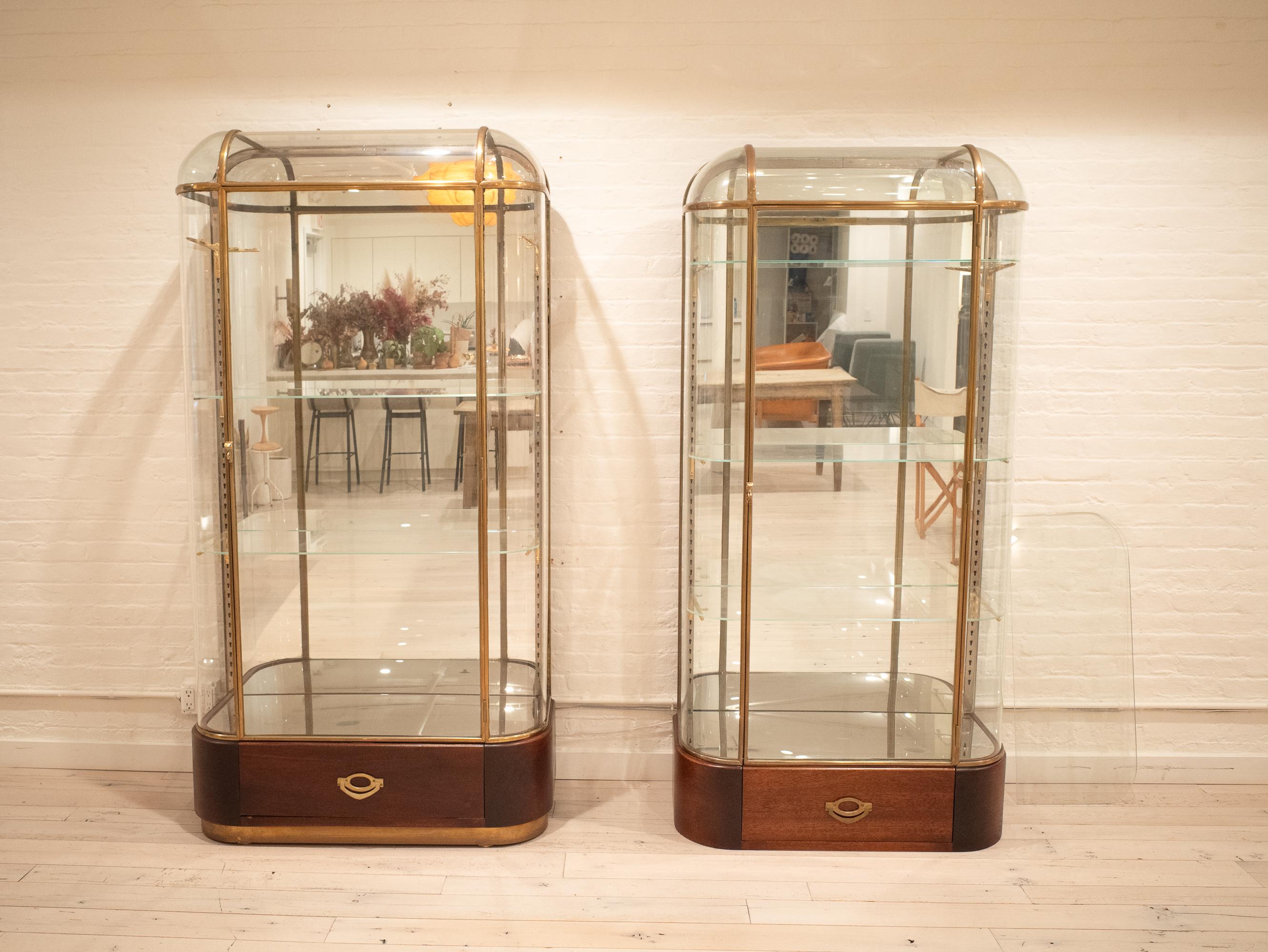 French Art Deco Display Case with Curved Glass by Lena (Large) For Sale