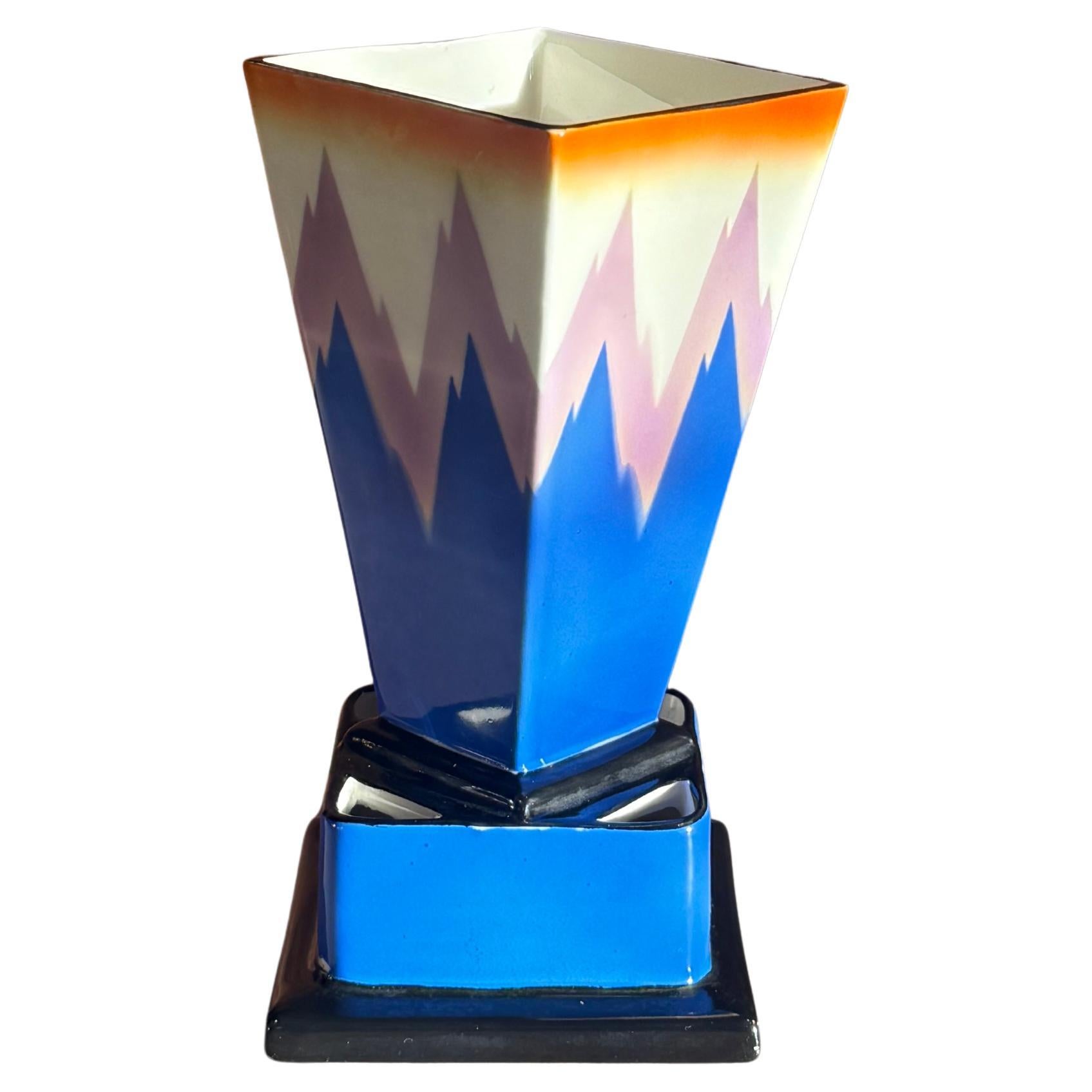 Art Deco Ditmar Urbach Vase, Czechoslovakia, 1920s Architectural Ceramic For Sale