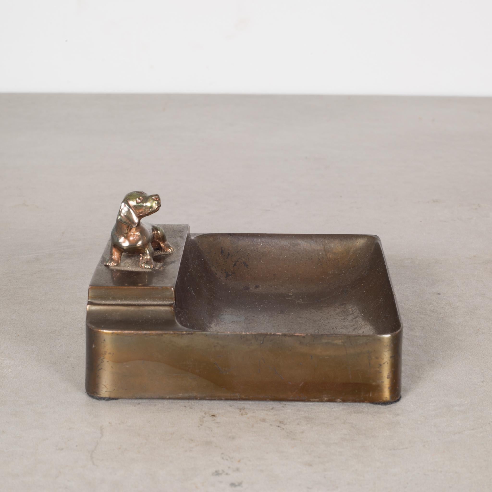 Brass Art Deco Dog Coin Tray, circa 1930