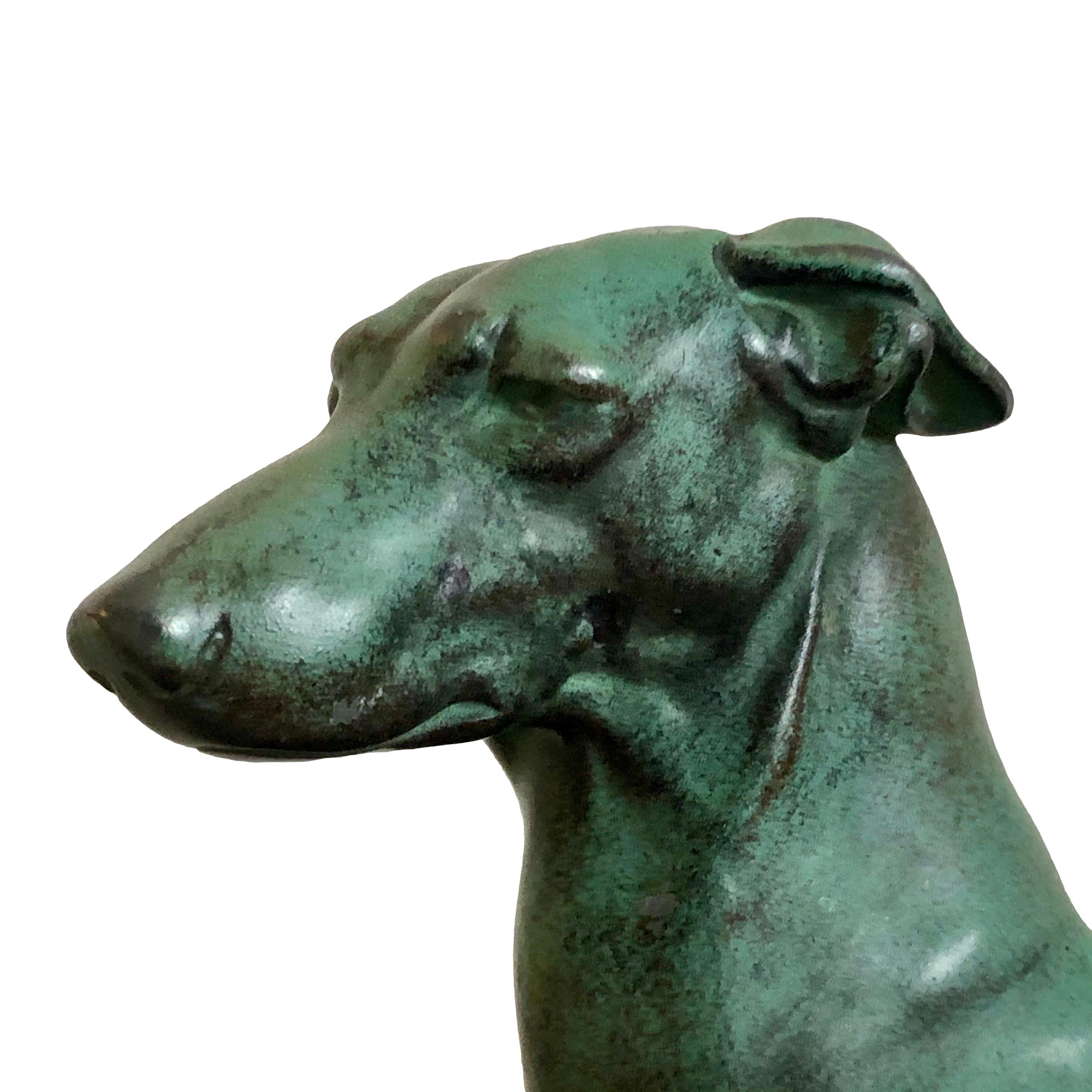 Stone Art Deco Dog Sculpture Soif Du Desert by Jules Edmond Masson for Max Le Verrier