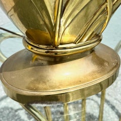 Art Deco Dolbi Cashier Style Brass Tulip Table Lamps - A Pair