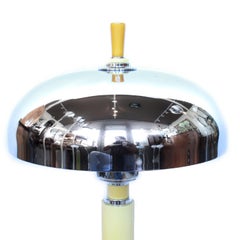 Art Deco Dome Lamp Chromed & Polished Metal shade and Bakelite Stem