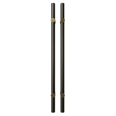 PT/AD/02 Brass pull handle with gunmetal patina :Minimalism and sobriety  70 cm