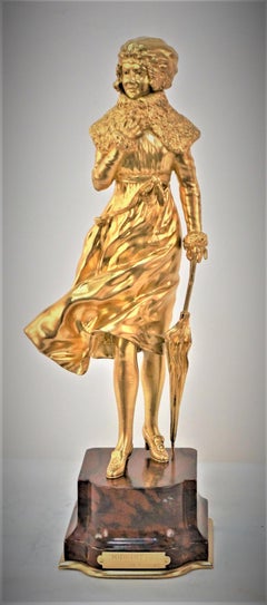 Art Deco-Dore Bronze Sculpture by R. Joanny Durand