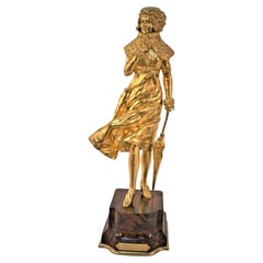 Scultura in bronzo Art Deco-Dore di Joanny Durand