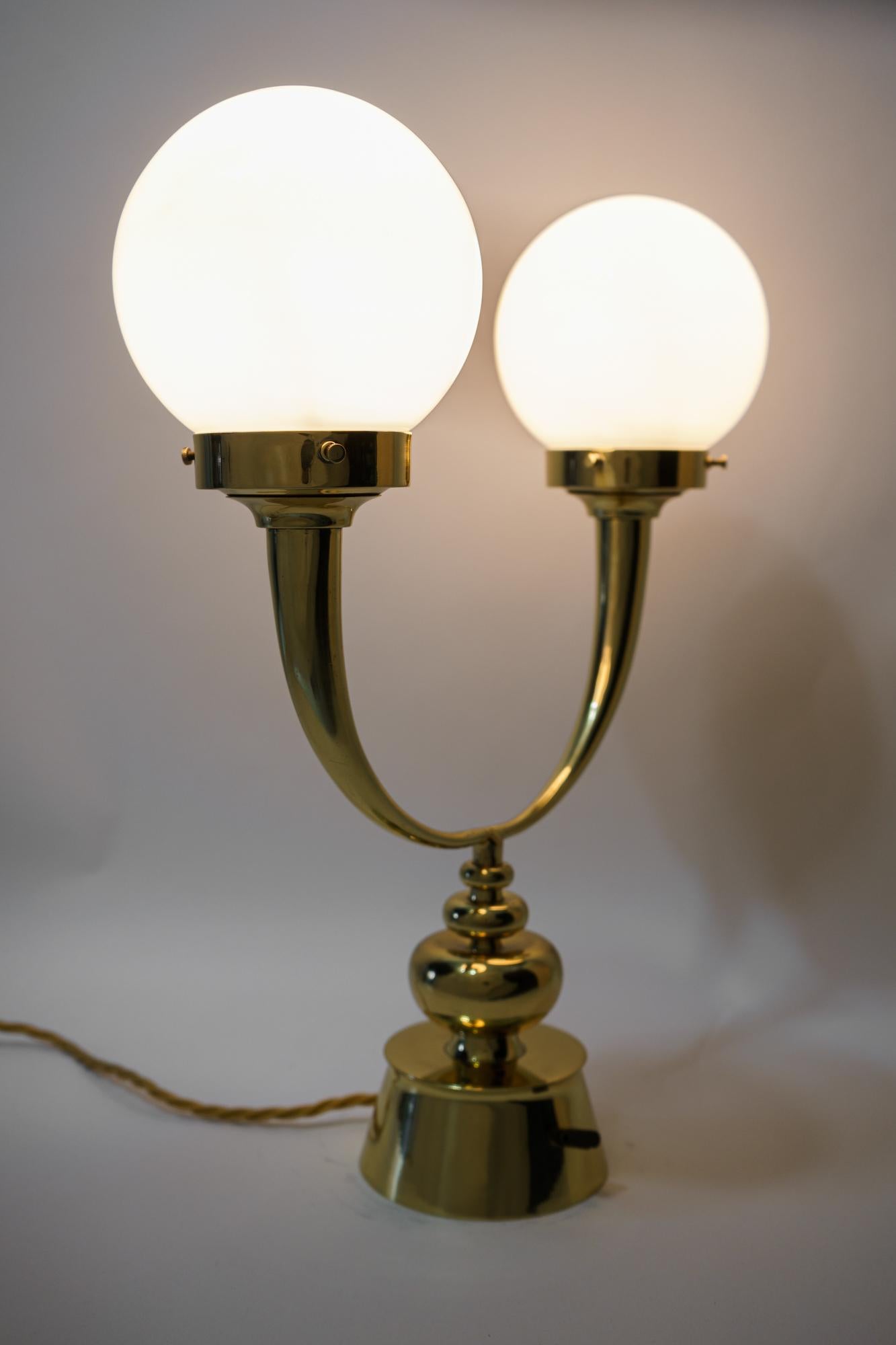 Early 20th Century Art Deco Double Arm Table Lamp, Vienna, circa 1920s For Sale