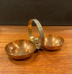 Art Deco Double Ashtray / Caddy in Copper by Chase Co.