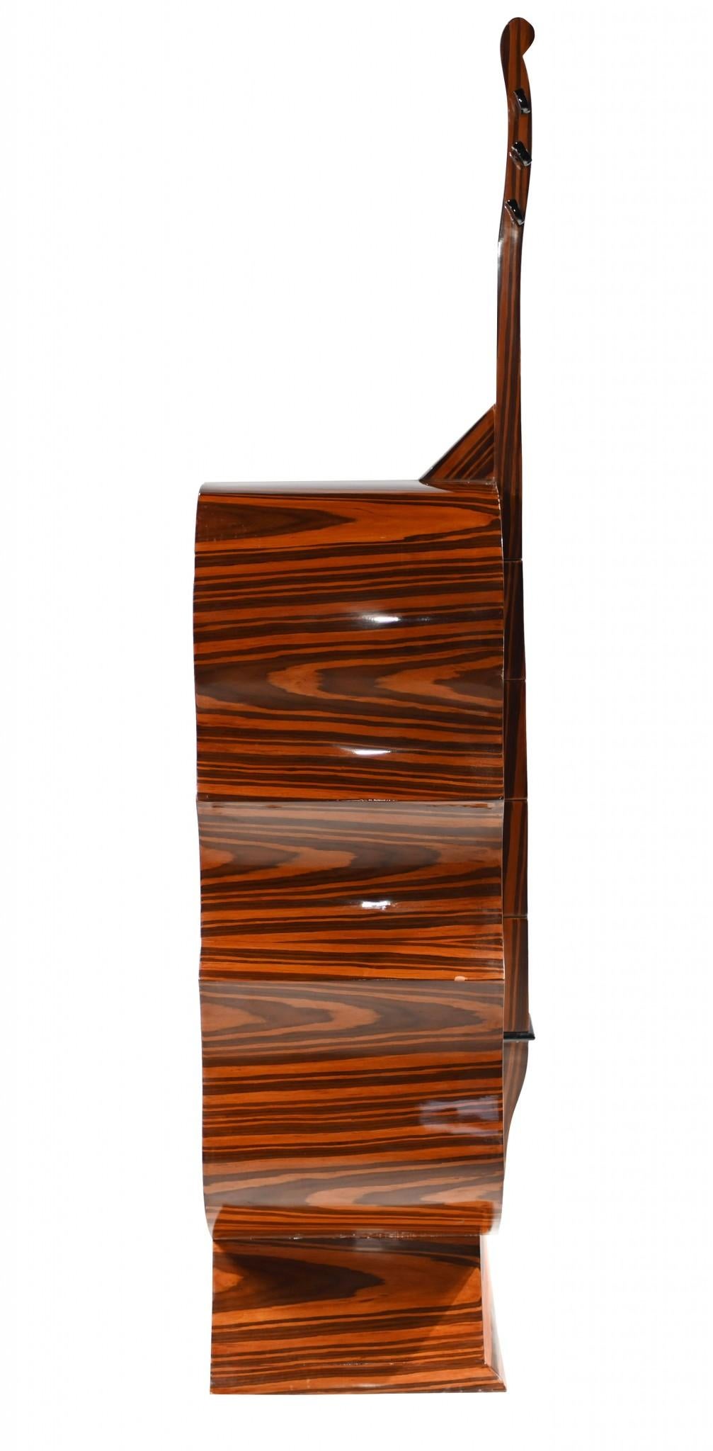 Early 20th Century Art Deco Double Bass Cabinet Chest Drawers Rosewood For Sale