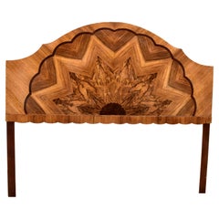 Vintage Art Deco Double Bed 'Sunburst' Headboard, c1930