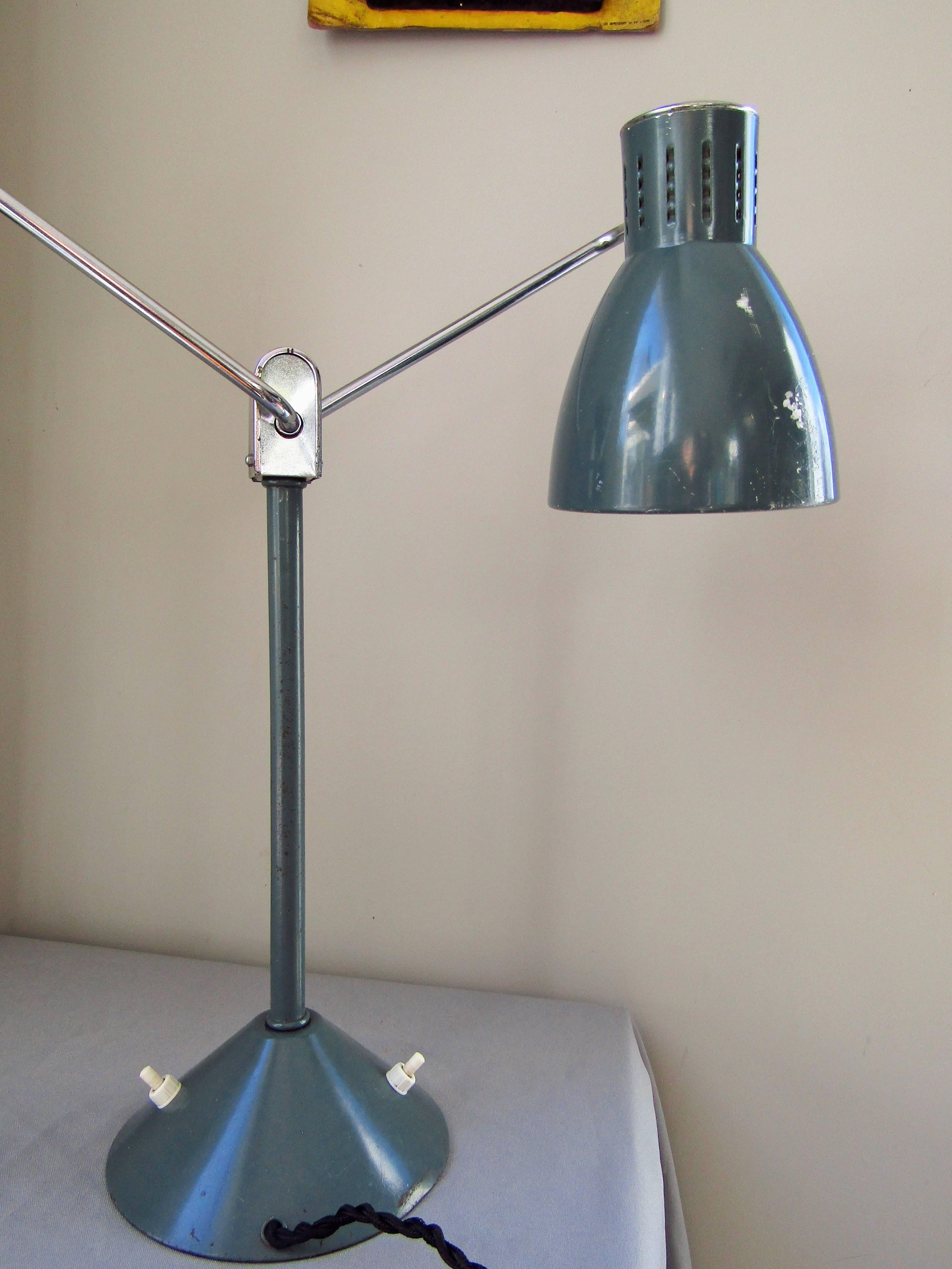 Art Deco Double Desk Table Lamp by Jumo, France, 1940s For Sale 2