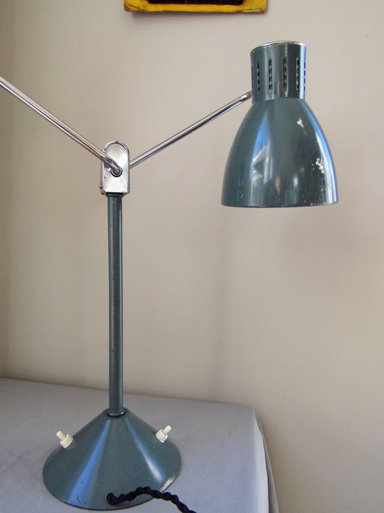 Art Deco Double Desk Table Lamp by Jumo, France, 1940s For Sale 5
