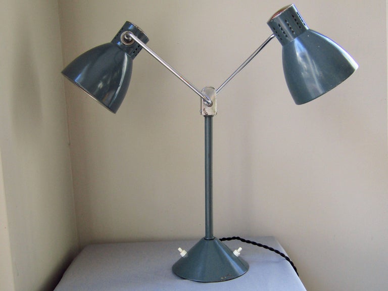 Art Deco Double Desk Table Lamp by Jumo, France, 1940s In Good Condition For Sale In Saarbruecken, DE