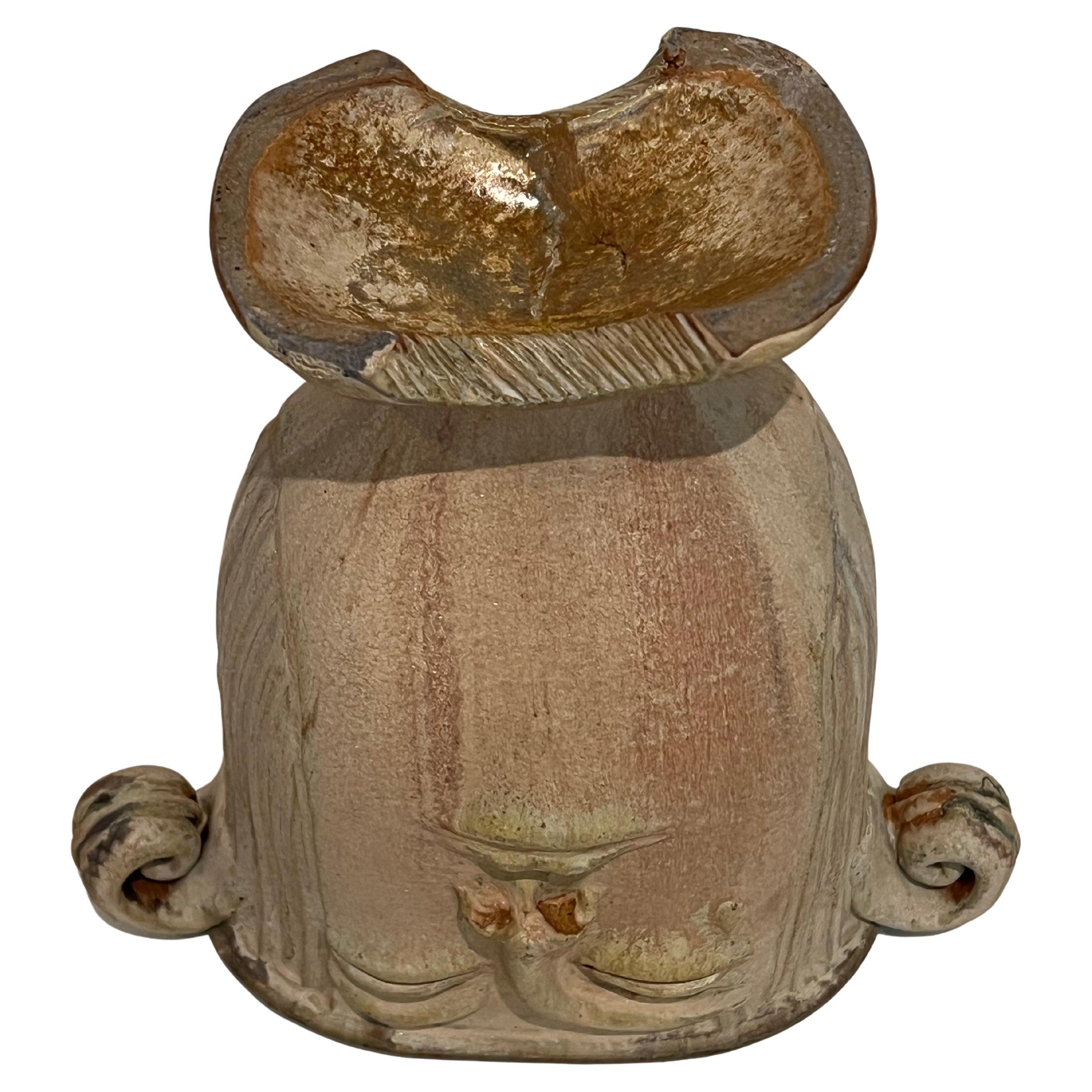 Art déco Vase décoratif en céramique Art Decoro à double visage en vente