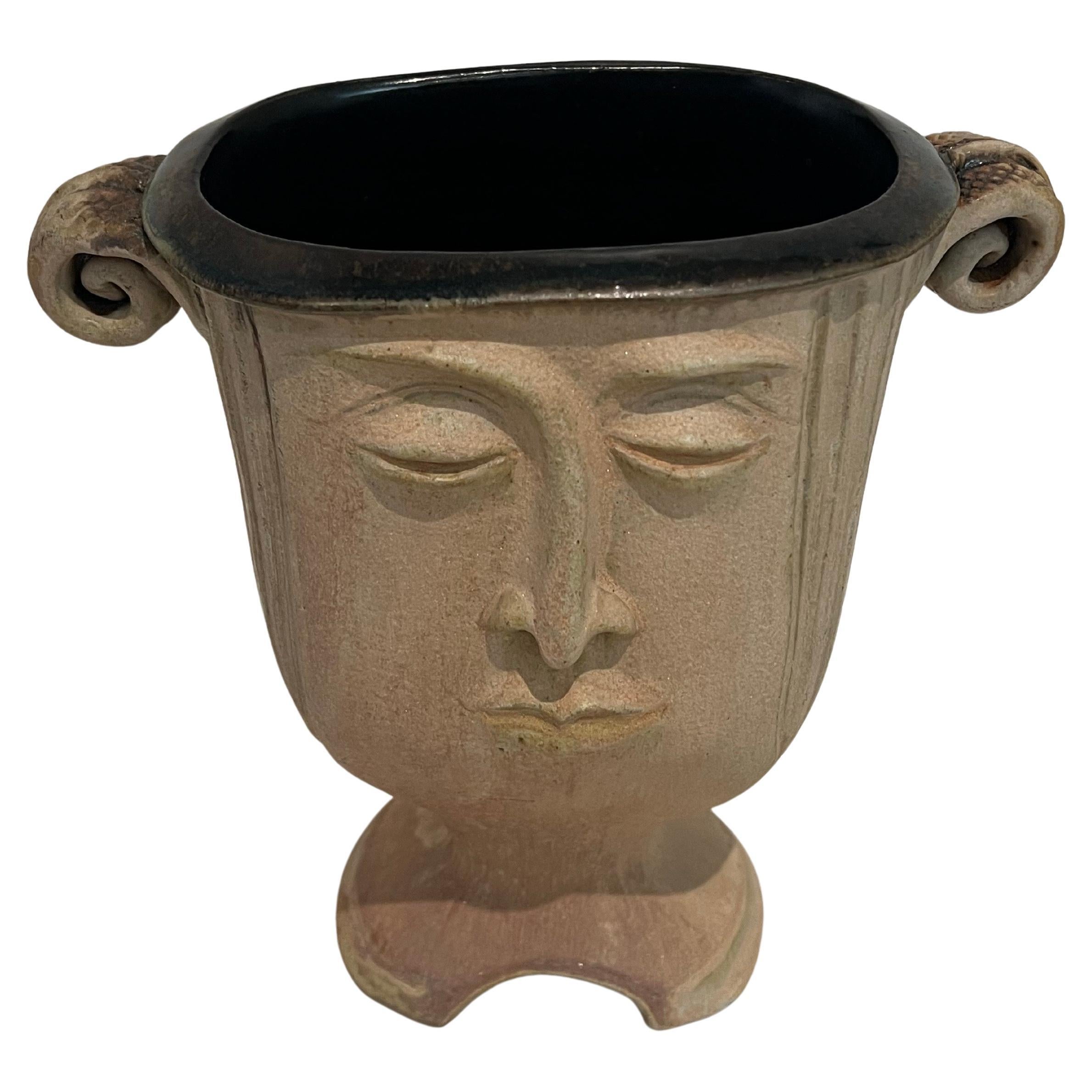 Vase décoratif en céramique Art Decoro à double visage Bon état - En vente à San Diego, CA